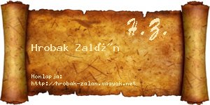 Hrobak Zalán névjegykártya